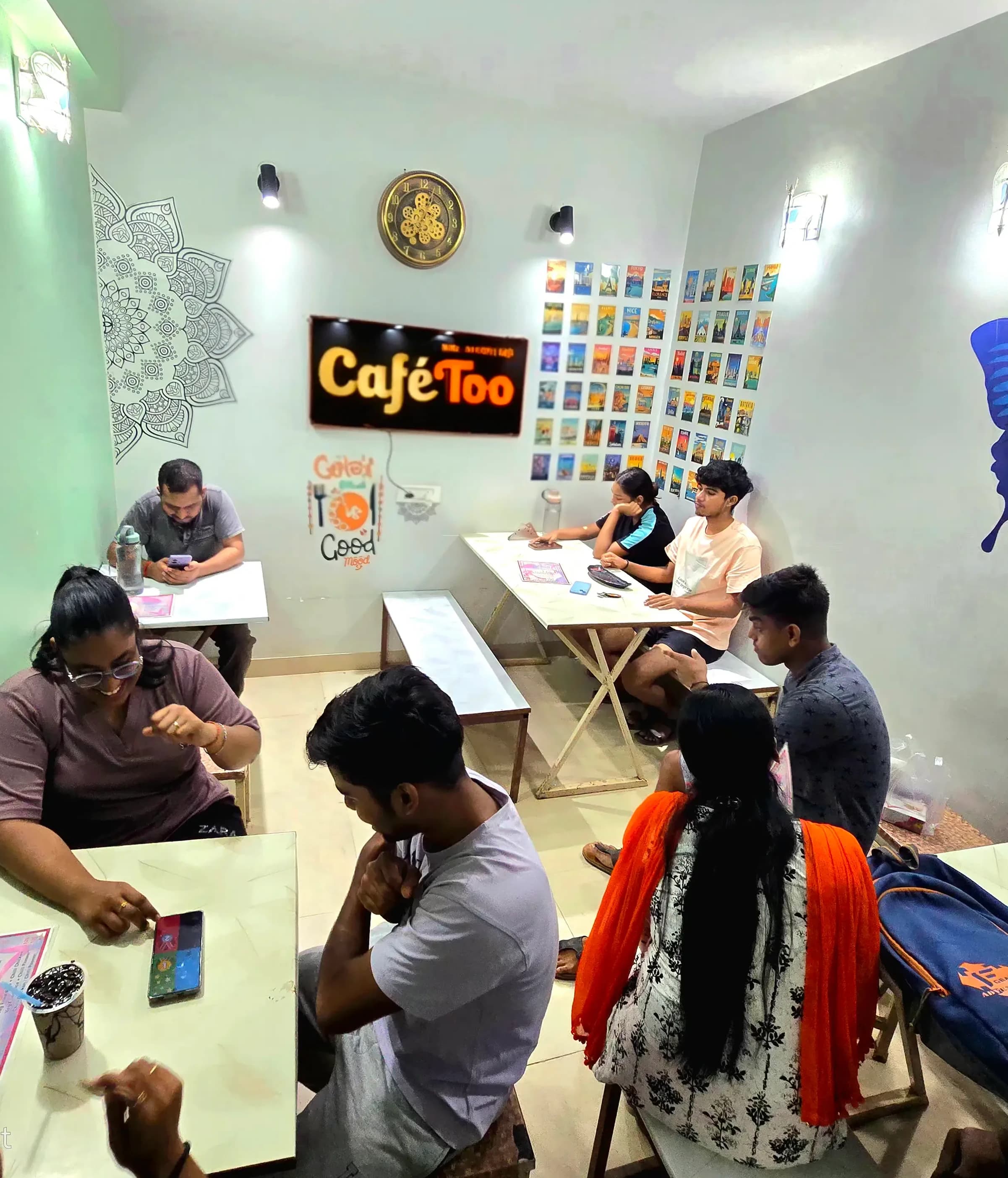 Students enjoying and having fun in CafeToo