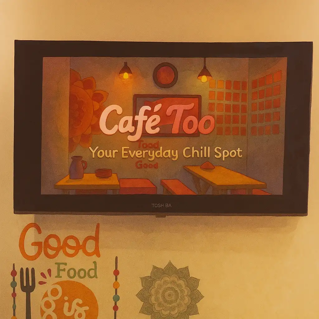 Free WiFi and TV access at Cafe Too